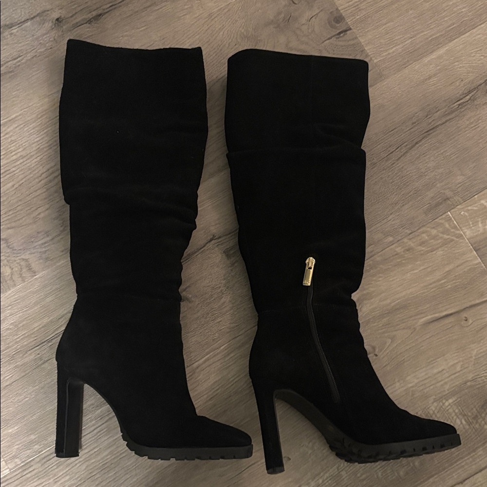 JLO Jaylee Black Suede Knee High Boots w/ 4in Heel
